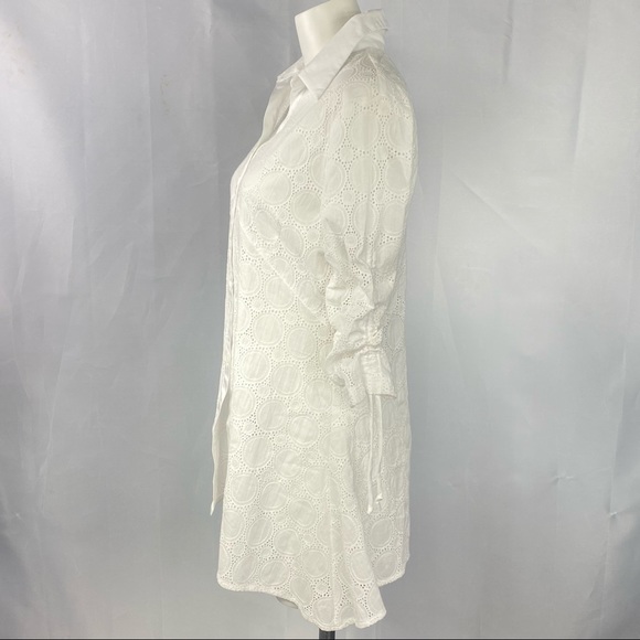 Isabel top white button down eyelet peplum - Picture 4 of 6